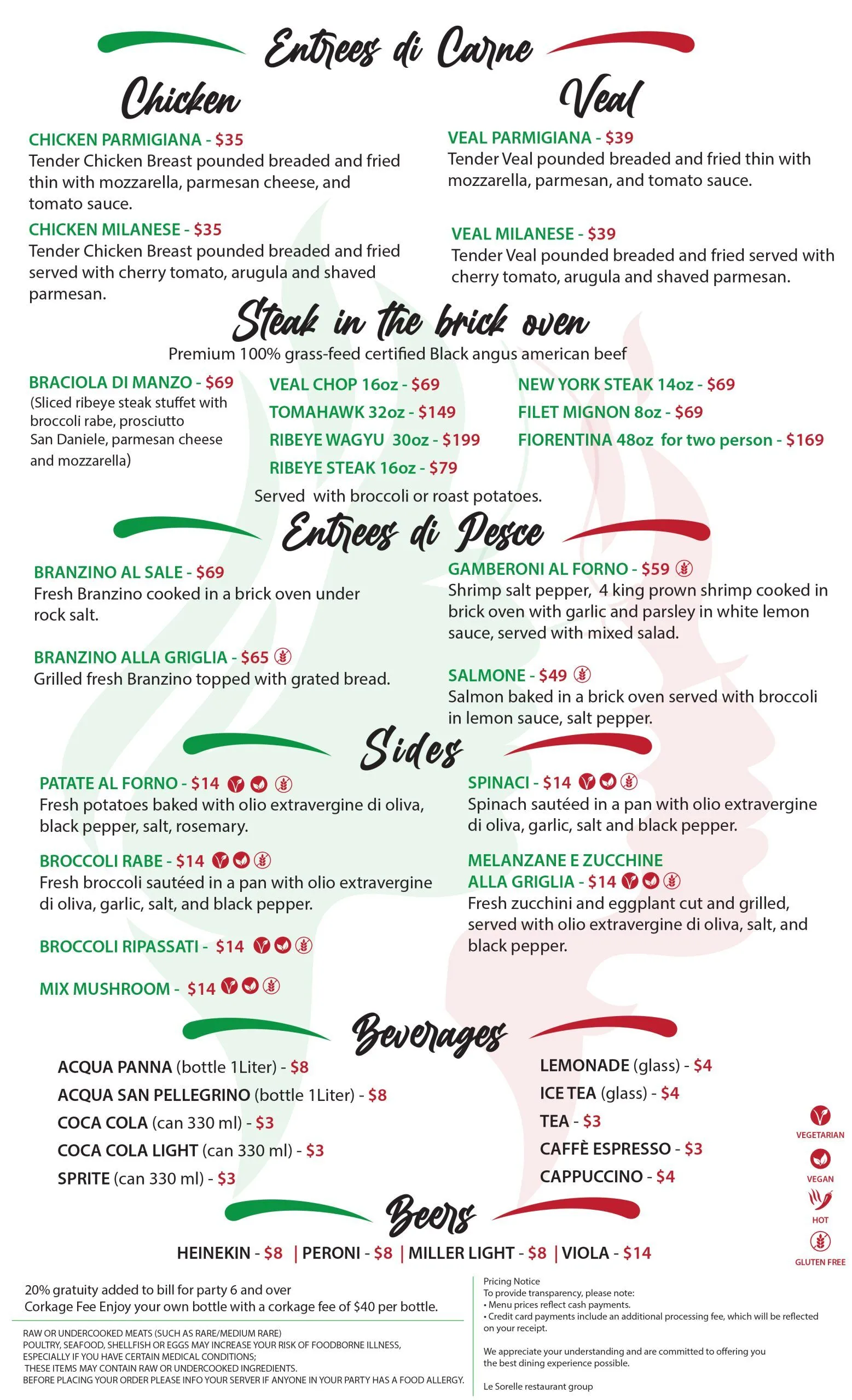 Le Sorelle Menu Page 4